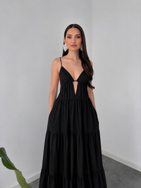 Midnight Breeze Flowing Black Maxi Dress by Belleci image 3