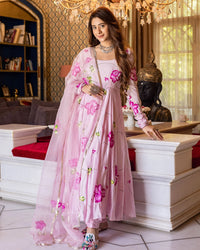 BELLECI BLOOMORA FLORAL PRINTED ANARKALI SUIT SET image 1