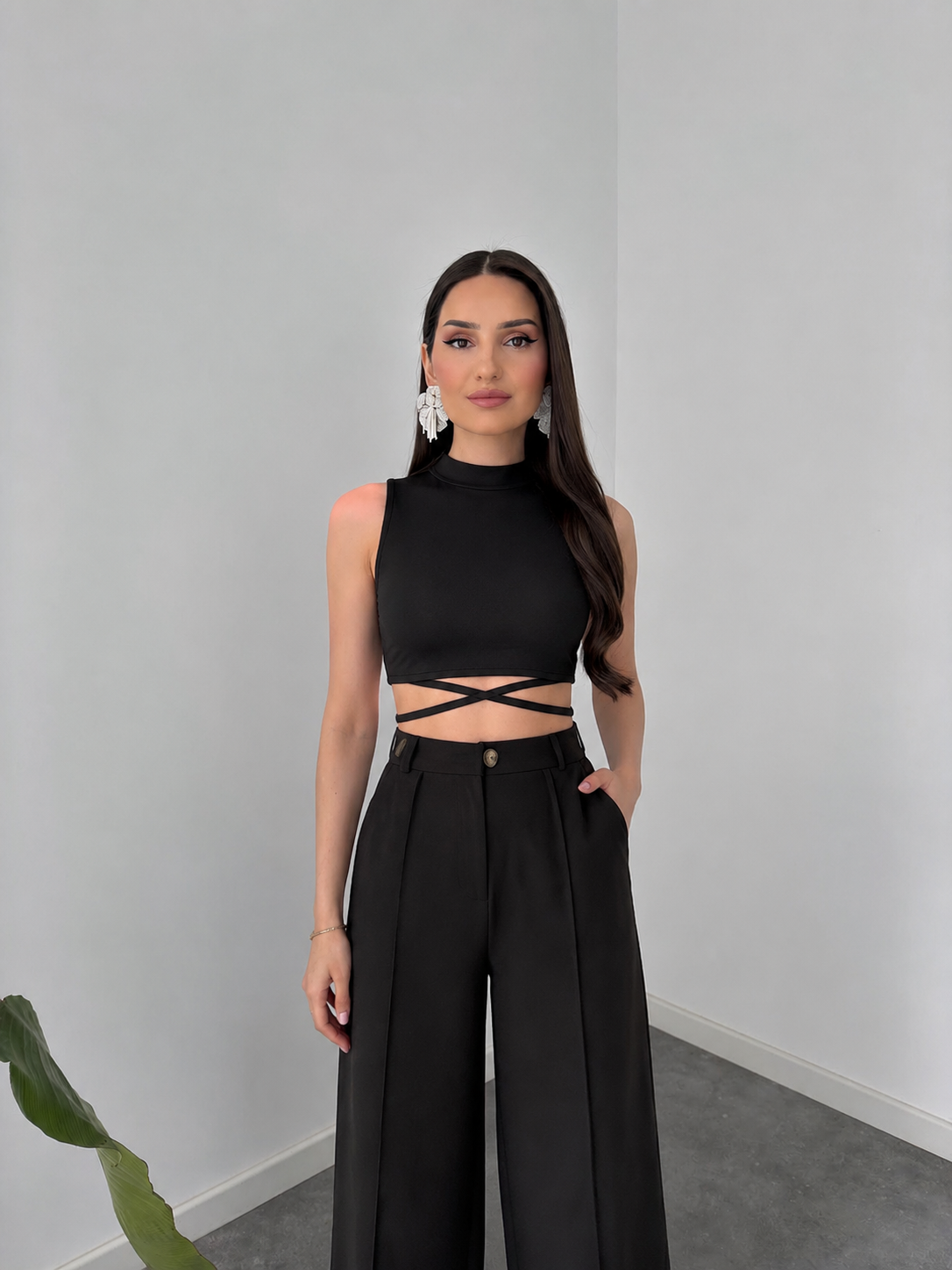 Noir Cut-Out Co-Ord Set By Belleci