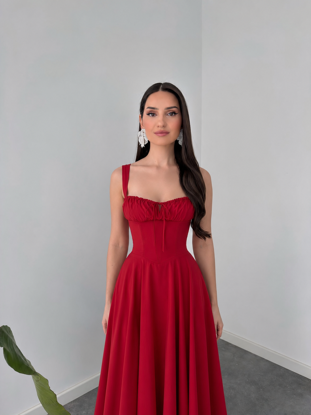 Eterna Red Sculpted Dress by Belleci