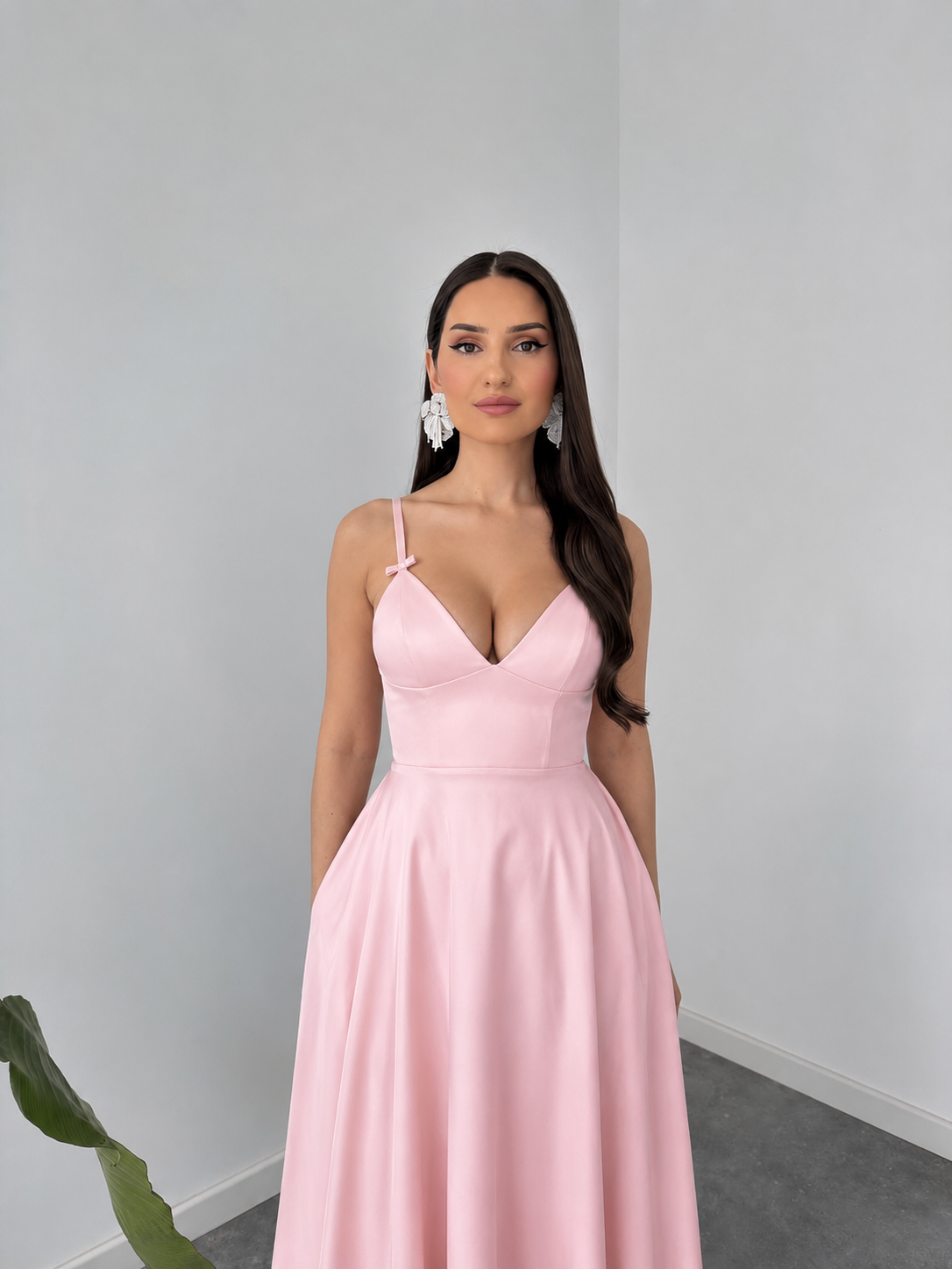 Blush Satin Midi Dress By Belleci D-09
