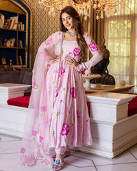 BELLECI BLOOMORA FLORAL PRINTED ANARKALI SUIT SET image 2