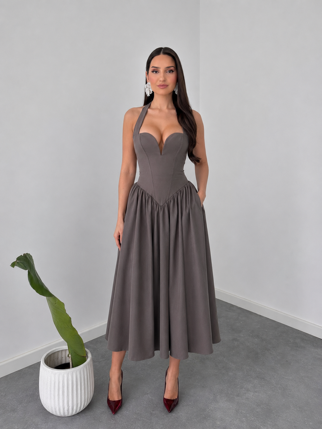 Vintage Muse Halter-Neck Corset Dress By Belleci