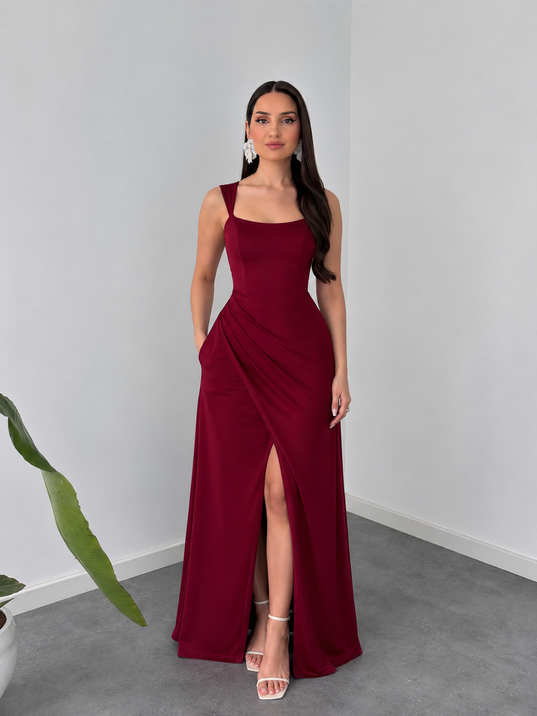 Bold Burgundy Party Gown By Belleci D-10