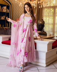 BELLECI BLOOMORA FLORAL PRINTED ANARKALI SUIT SET image 3