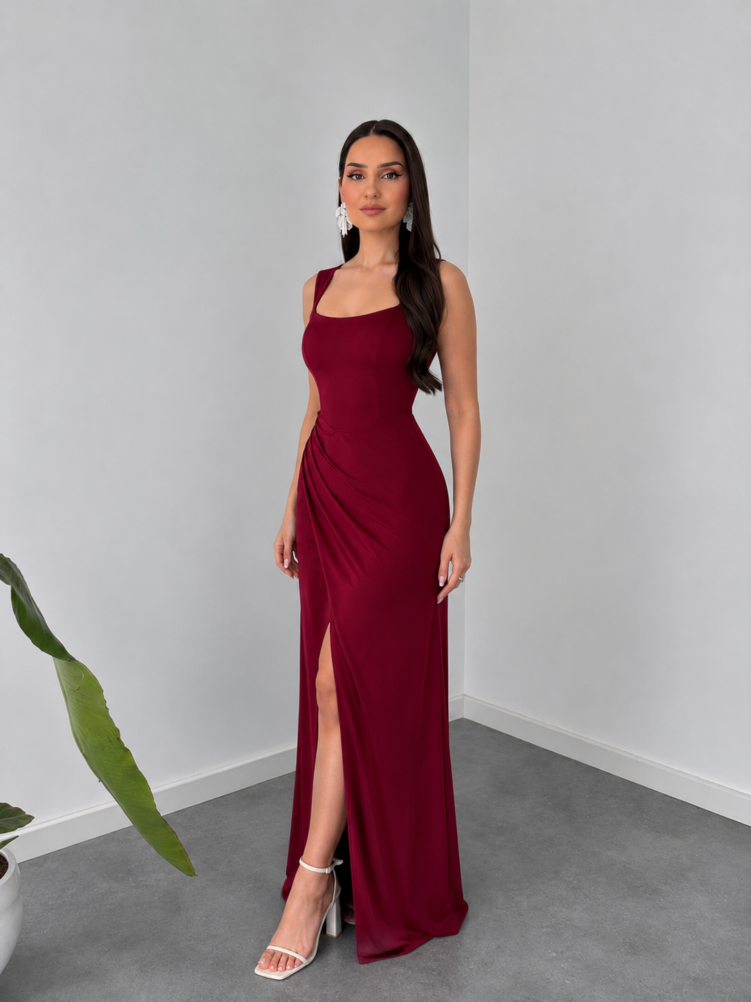 Bold Burgundy Party Gown By Belleci D-10