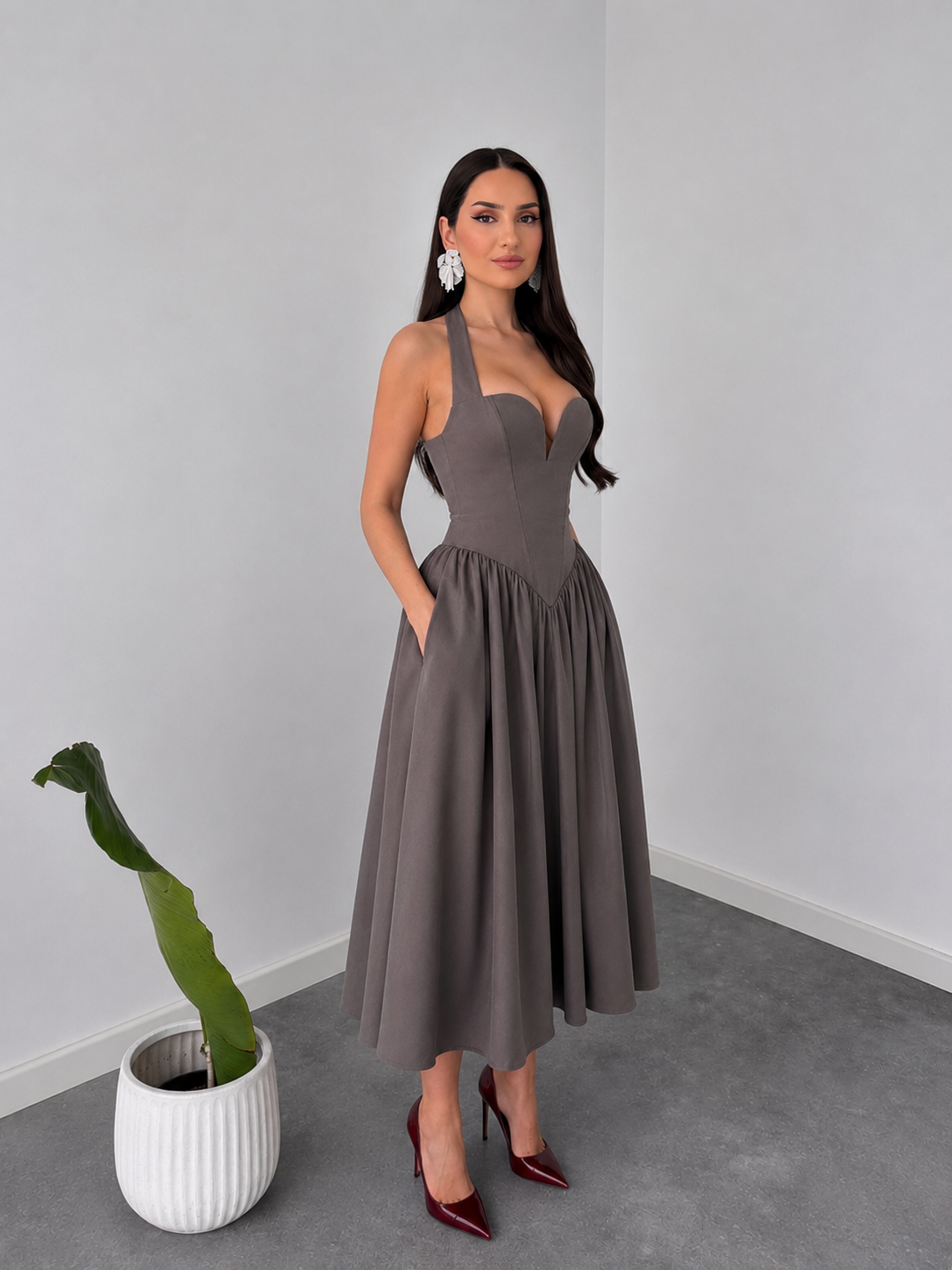 Vintage Muse Halter-Neck Corset Dress By Belleci