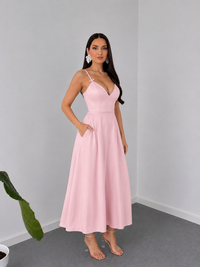 Blush Satin Midi Dress By Belleci image 1