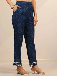 Belleci Indigo Floral Block Print Kurta Set with Dupatta image 6