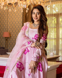 BELLECI BLOOMORA FLORAL PRINTED ANARKALI SUIT SET image 4