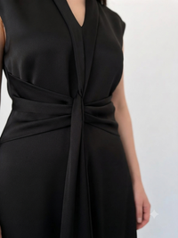 Luna Satin Drape Maxi Dress – Black image 7