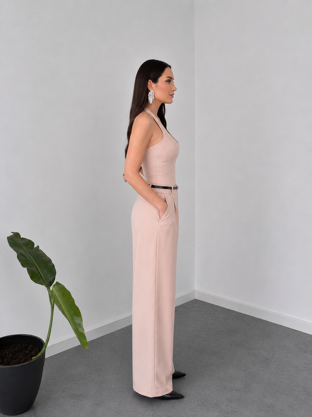 Beige Elegant Co-Ord Set with Modern Fit By Belleci