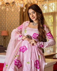 BELLECI BLOOMORA FLORAL PRINTED ANARKALI SUIT SET image 5