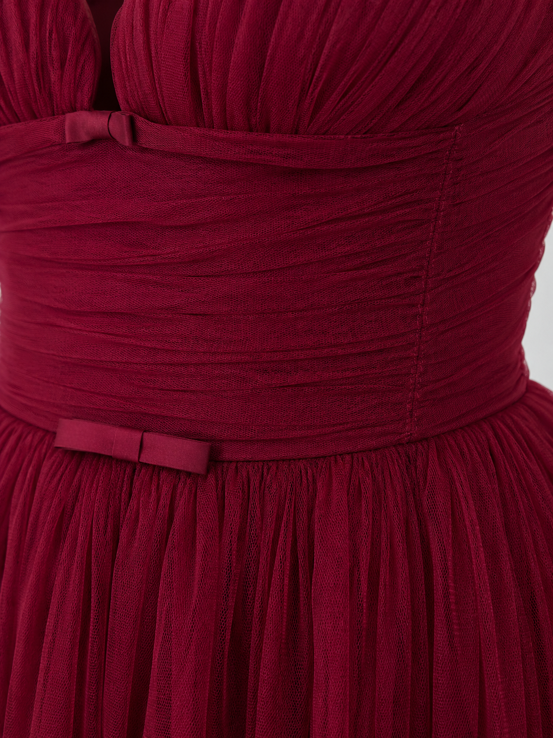 Wine Elegance Tulle Midi Dress by Belleci