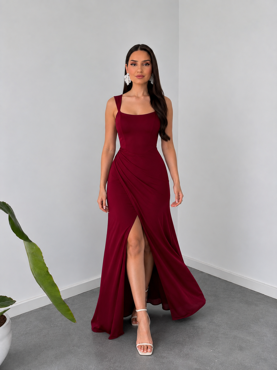 Bold Burgundy Party Gown By Belleci D-10