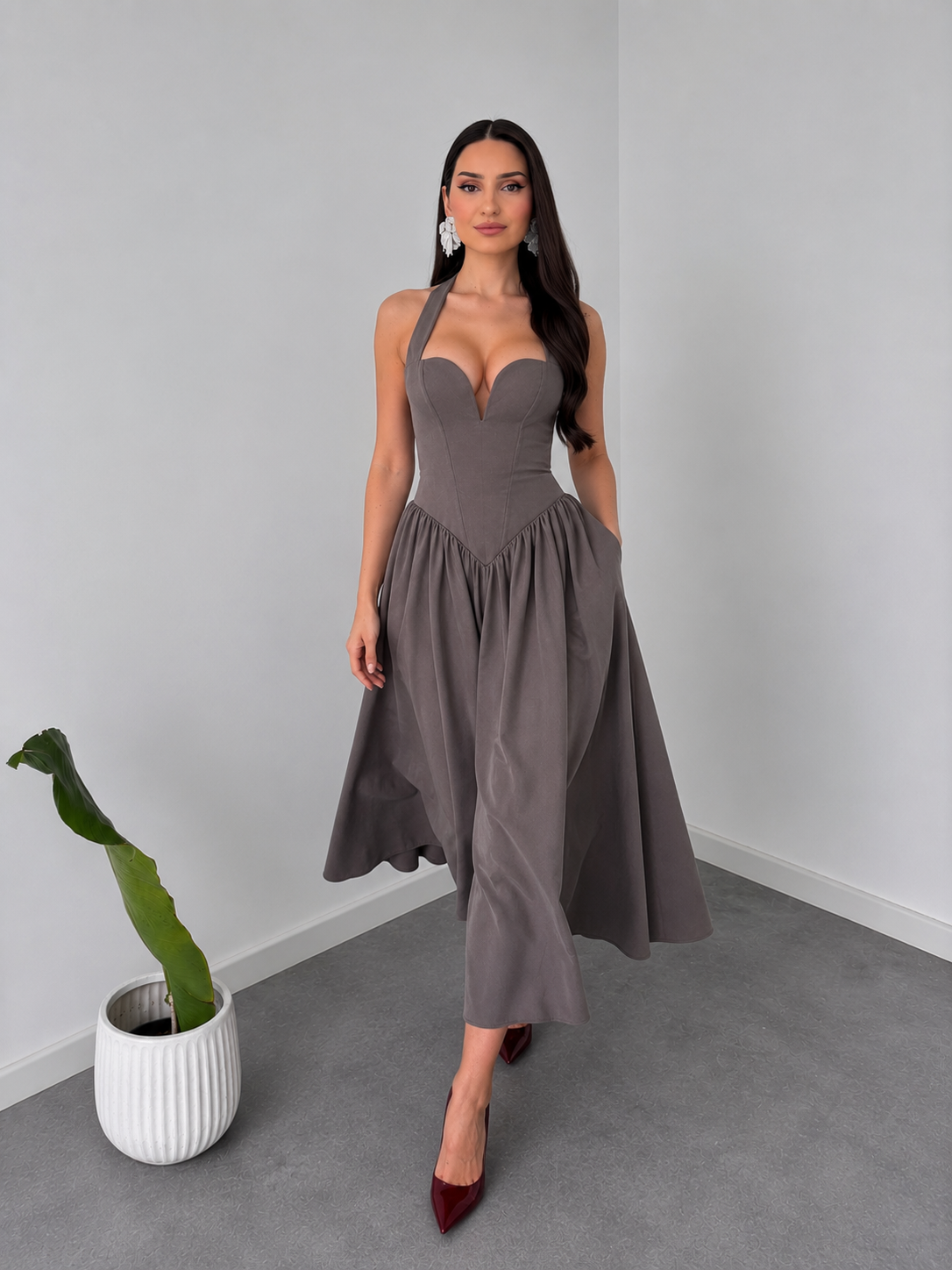 Vintage Muse Halter-Neck Corset Dress By Belleci