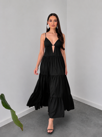 Midnight Breeze Flowing Black Maxi Dress by Belleci image 1