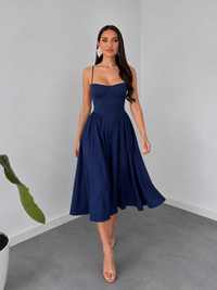 Elysian Navy Corset Midi Dress by Belleci image 2