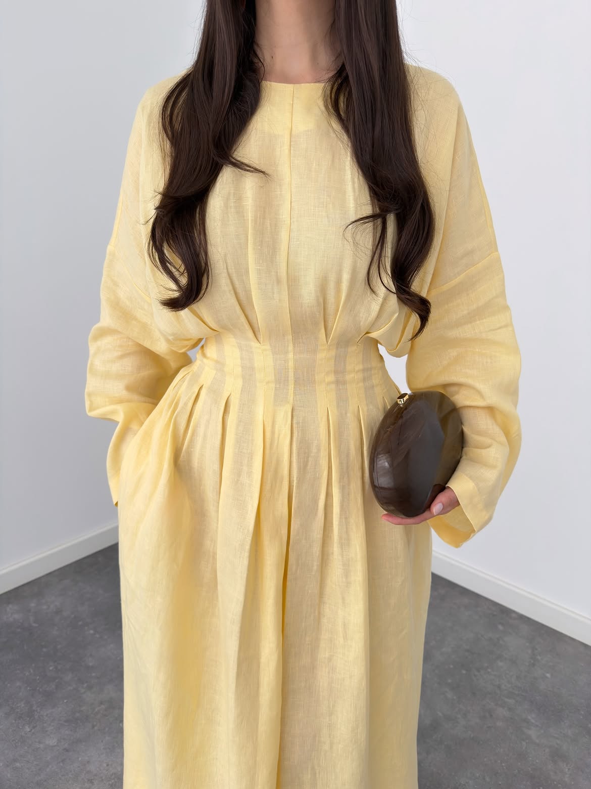 Belleci Soleil Butter Yellow Linen Maxi Dress