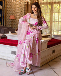 BELLECI BLOOMORA FLORAL PRINTED ANARKALI SUIT SET image 7