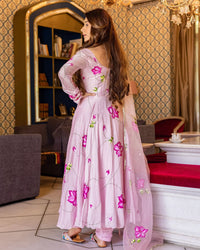 BELLECI BLOOMORA FLORAL PRINTED ANARKALI SUIT SET image 10