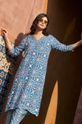BELLECI AZURE BLOOM PRINTED KURTA SET