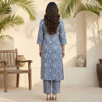 BELLECI AZURE BLOOM PRINTED KURTA SET image 4