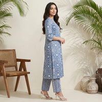 BELLECI AZURE BLOOM PRINTED KURTA SET image 5