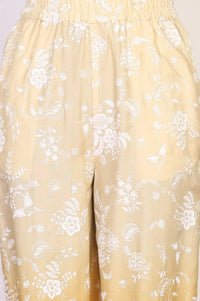 Belleci Sunset Yellow Ombre Floral Sleeveless Kurta Set with Dupatta image 6