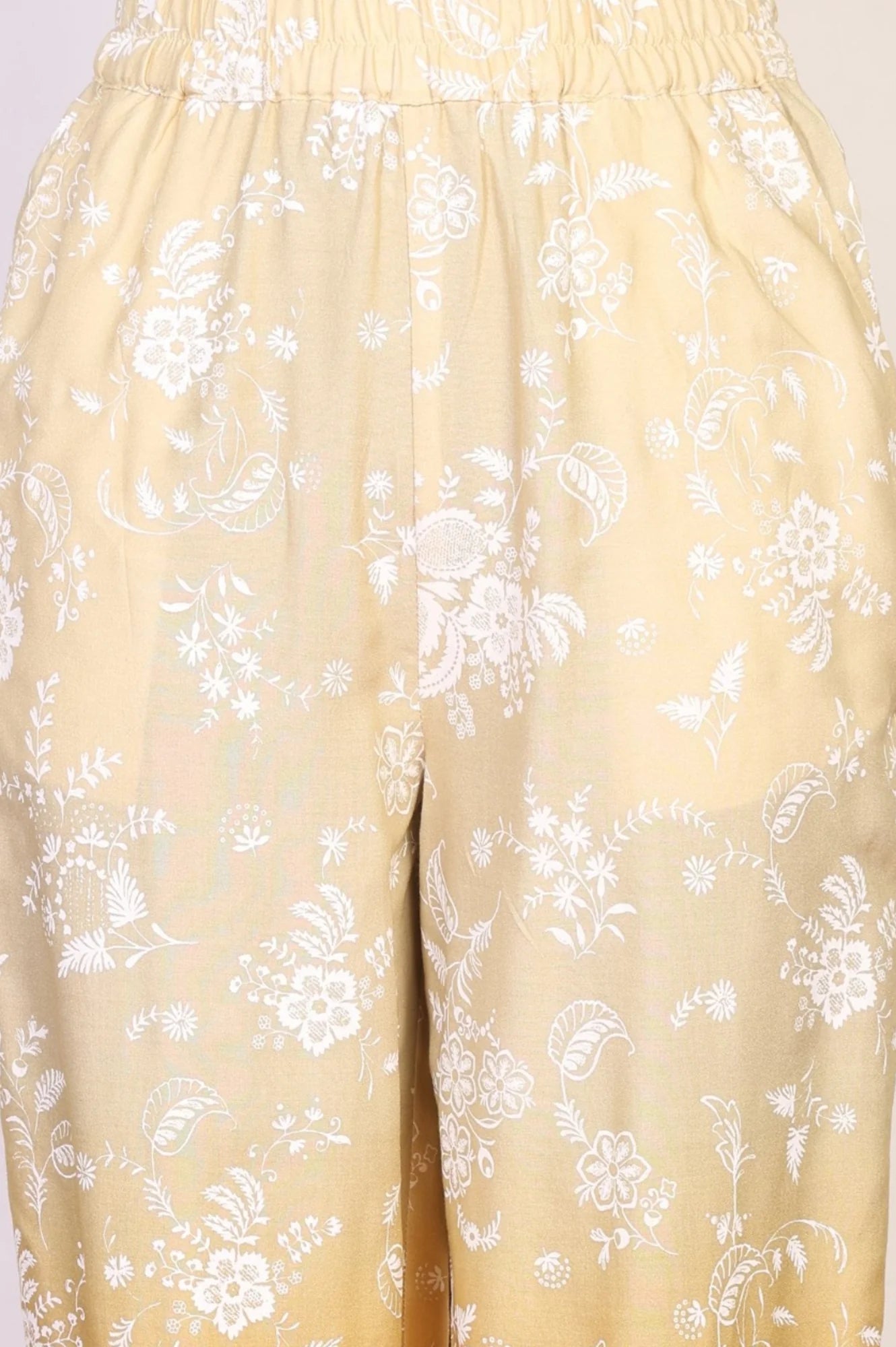 Belleci Sunset Yellow Ombre Floral Sleeveless Kurta Set with Dupatta