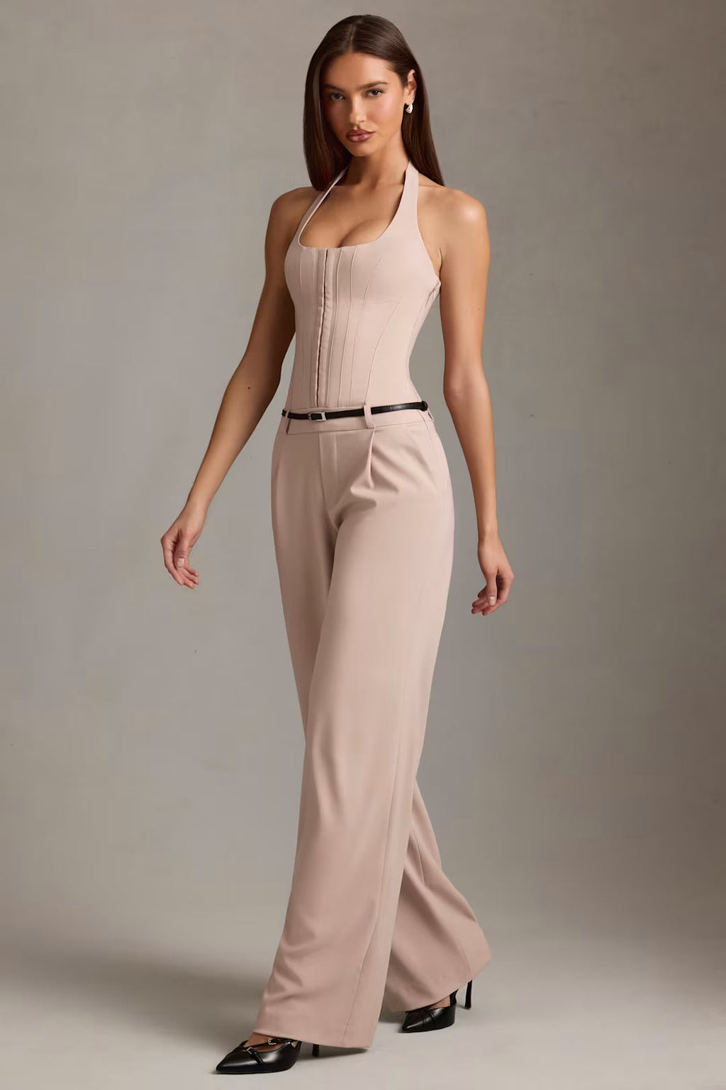 Beige Elegant Co-Ord Set with Modern Fit By Belleci
