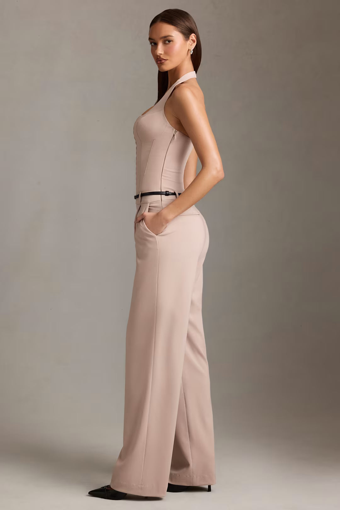 Beige Elegant Co-Ord Set with Modern Fit By Belleci