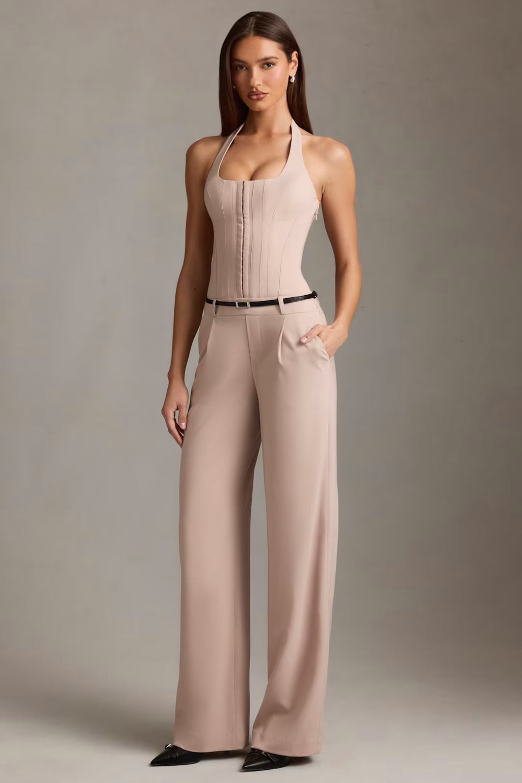 Beige Elegant Co-Ord Set with Modern Fit By Belleci