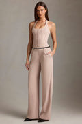 Beige Elegant Co-Ord Set with Modern Fit By Belleci