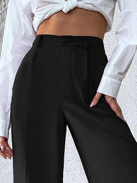 Belleci Black Wrapline High Waist Wide Leg Trouser image 1