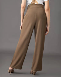 Belleci Brown Signature High Waist Wide Leg Trouser image 5