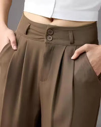 Belleci Brown Signature High Waist Wide Leg Trouser image 1