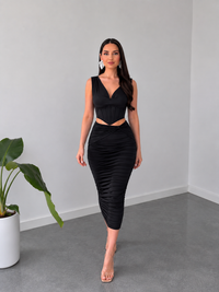 Noir Sculpted Corset Co-Ord By Belleci image 1