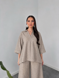 Beige Linen Grace Two-Piece Set By Belleci image 2