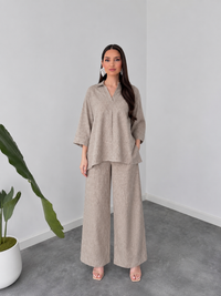 Beige Linen Grace Two-Piece Set By Belleci image 5