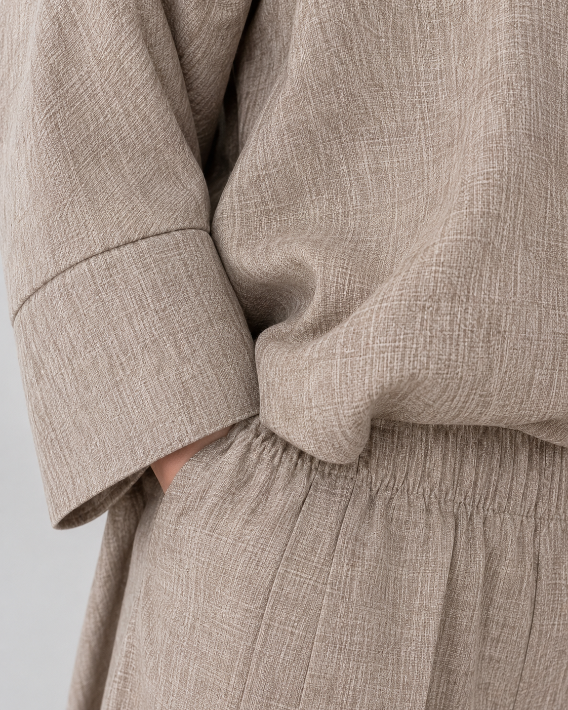 Beige Linen Grace Two-Piece Set By Belleci
