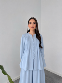 Belleci Sky Blue Premium Pleated Co-Ord Set image 6