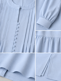 Belleci Sky Blue Premium Pleated Co-Ord Set image 3