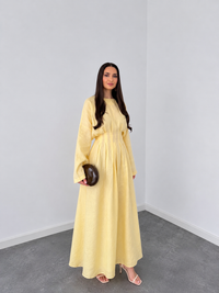 Belleci Soleil Butter Yellow Linen Maxi Dress image 1