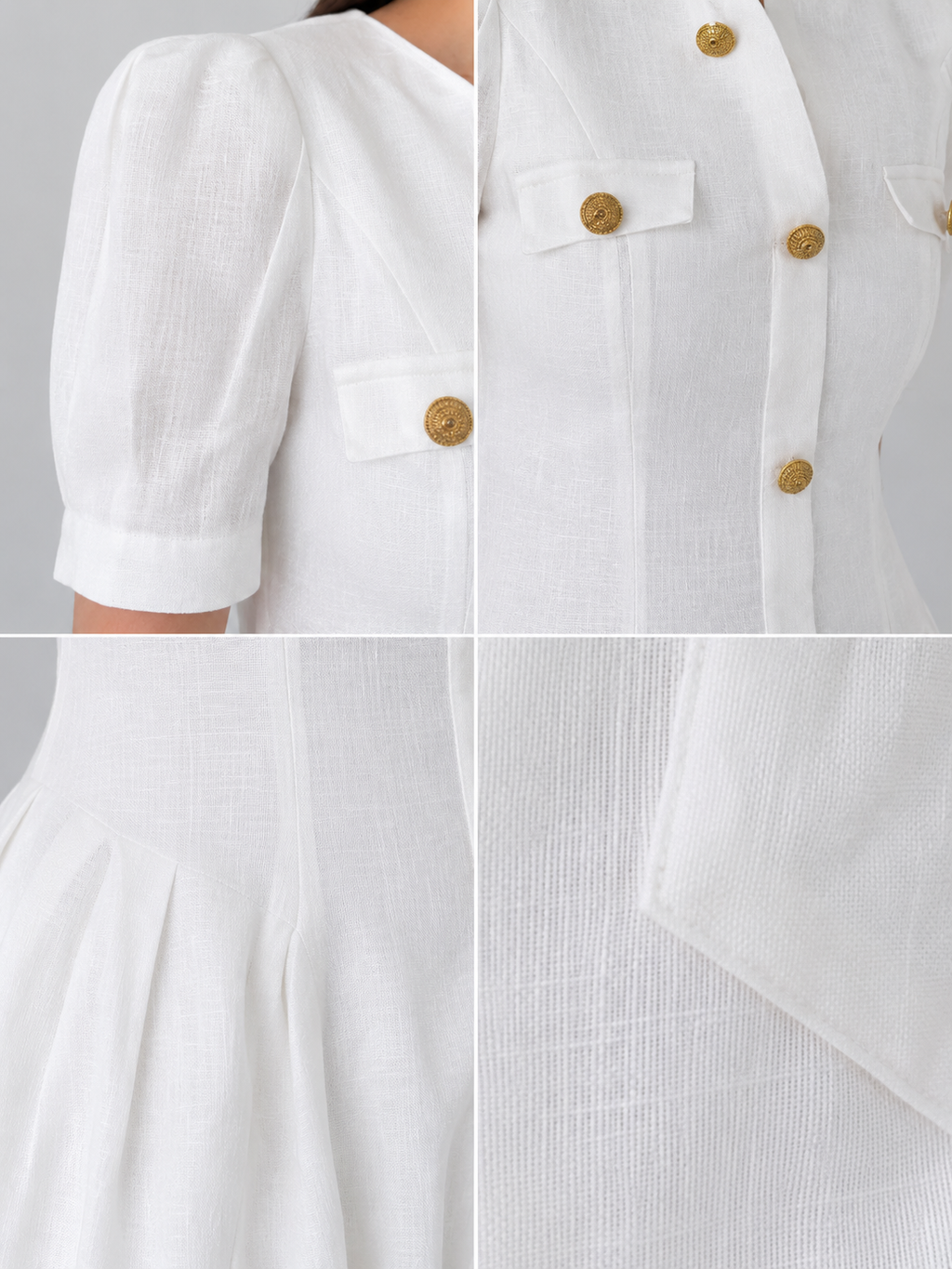Belleci Riviera White Belted Linen Maxi Dress