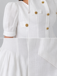 Belleci Riviera White Belted Linen Maxi Dress image 3