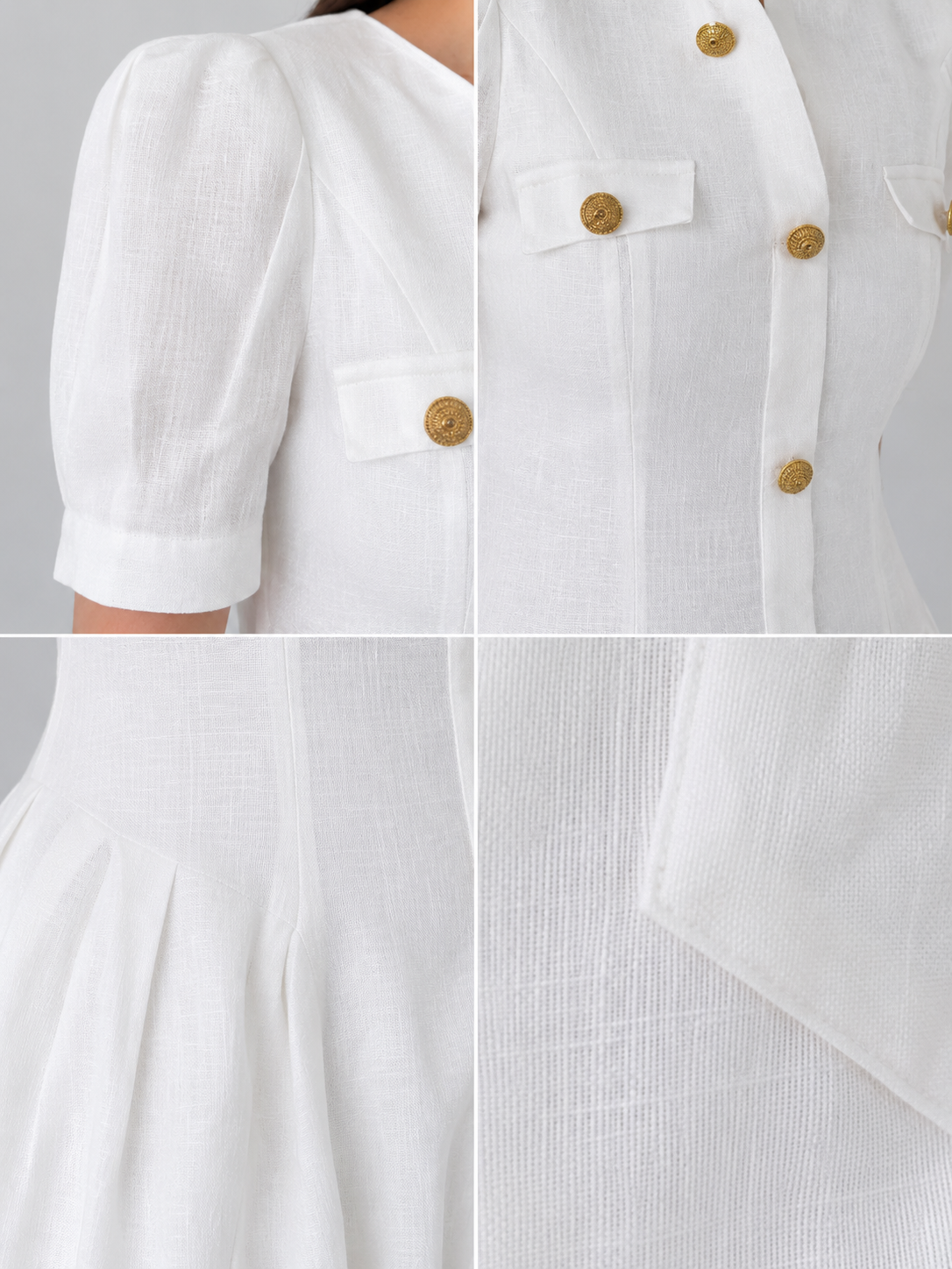 Belleci Riviera White Belted Linen Maxi Dress
