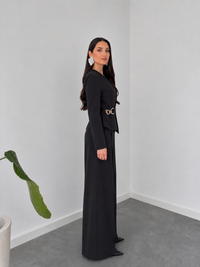 Belleci Noir Co-Ord Set – Asymmetric Blazer & Wide-Leg Trousers image 6
