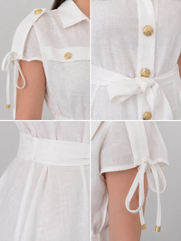 Belleci Élodie White Linen Blend Button-Down Maxi Dress image 2