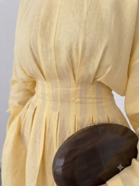 Belleci Soleil Butter Yellow Linen Maxi Dress image 4